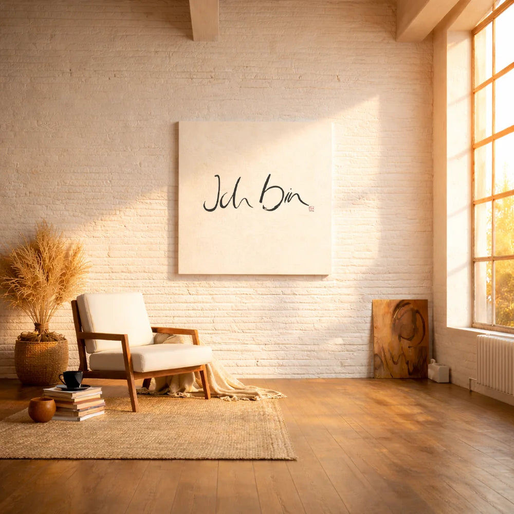 Inspirierendes Leinwandbild „Ich bin“ – Sign by Jwala® Original, Limited Edition, hochwertige Kunst aus Tirol, Motivation für Achtsamkeit und innere Stärke
