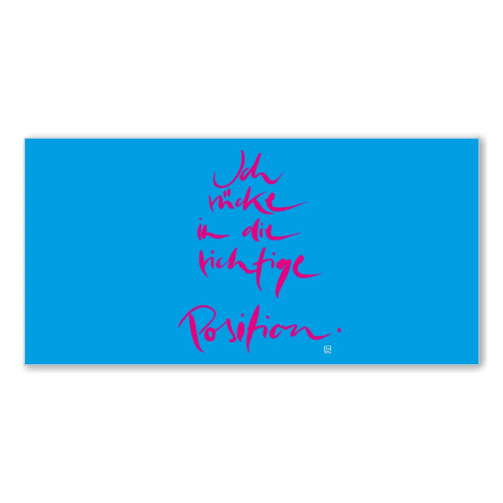 Inspirierende Leinwand „Ich rücke in die richtige Position.“ – Sign by Jwala® Original, Limited Edition, hochwertige Kunst aus Tirol, Fingerzeige Karte als Impuls für Balance und Fokus