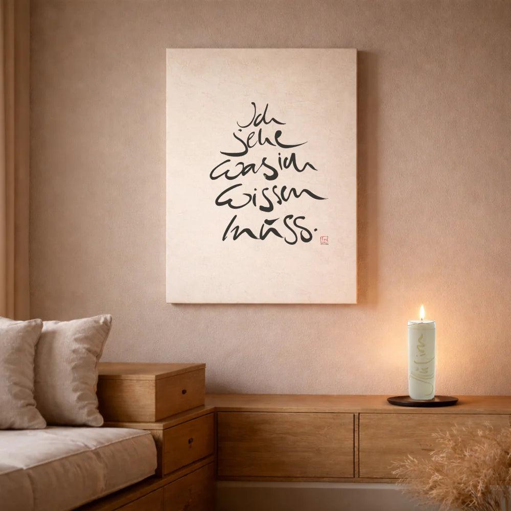 Handgemachtes Leinwandbild „Ich sehe was ich wissen muss“ – Originaldruck, Sign by Jwala®, inspirierende Wanddekoration, limitiertes Kunstwerk