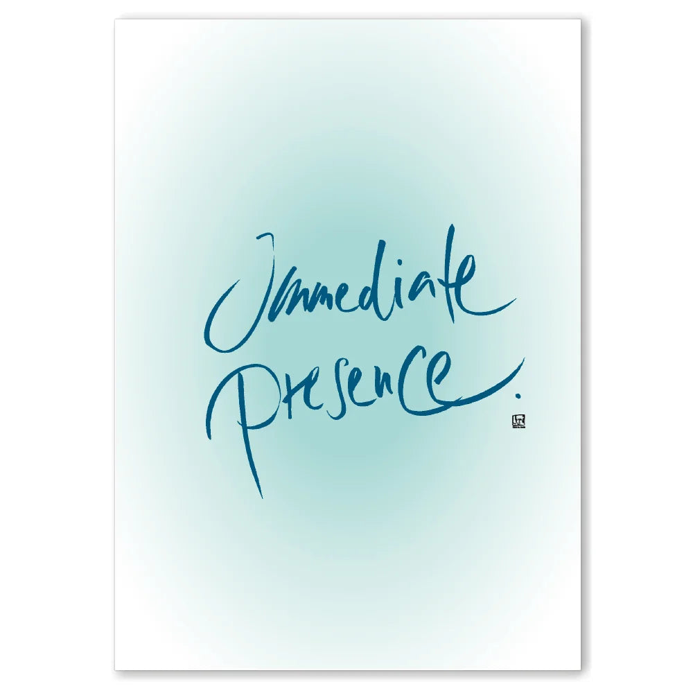 Premium Wandbild „Immediate Presence.“ – Sign by Jwala® Originaldruck mit Fingerzeige Karte, hochwertige Leinwand, spirituelle Kunst, Unikat aus Tirol