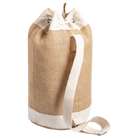Rückseite des Jute-Seesacks aus Baumwolle und Jute mit verstellbarem Schultergurt