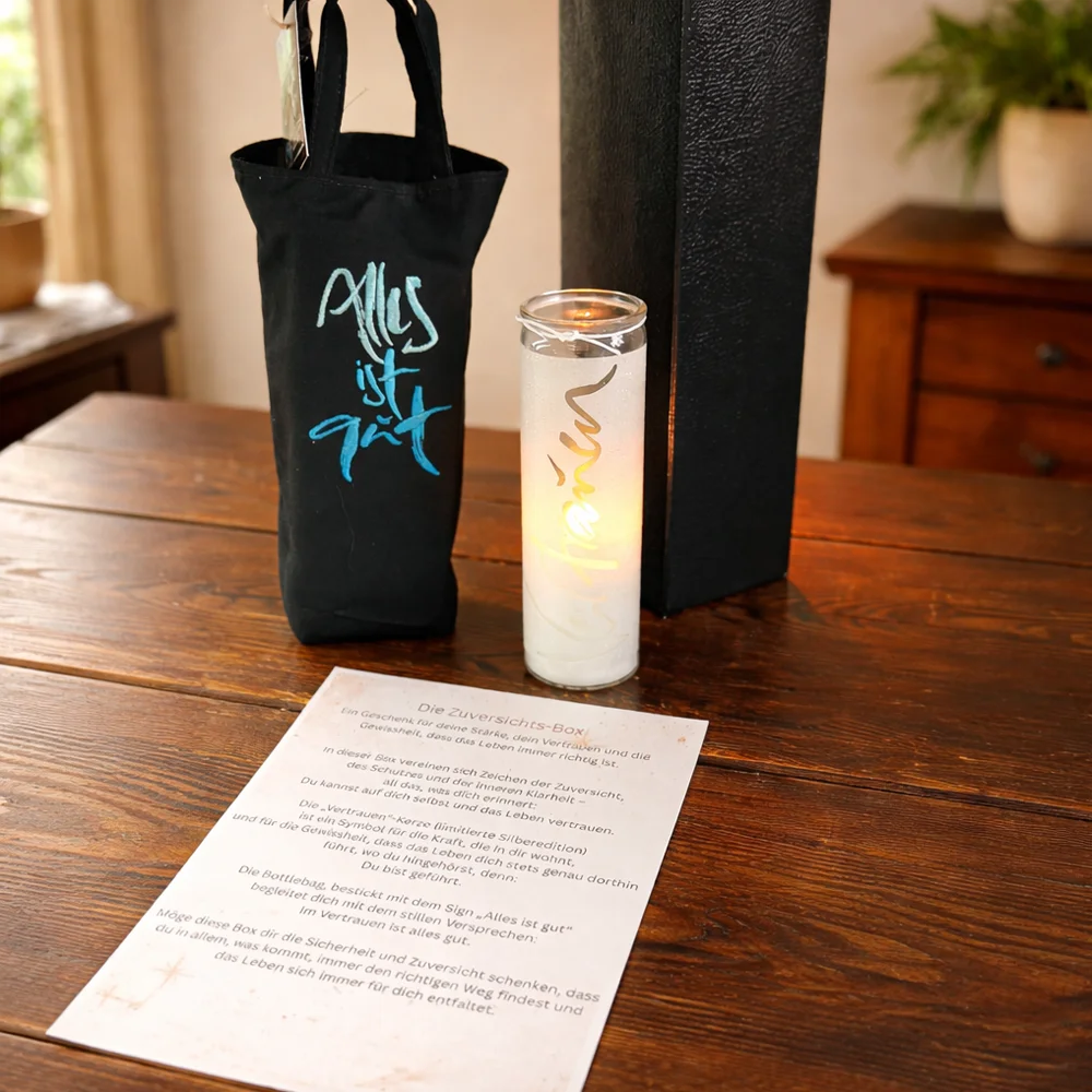 Exklusive Zuversichts-Box online kaufen – Geschenkidee für Motivation, Achtsamkeit & Lebensfreude, sicher im SignShop Tirol bestellen