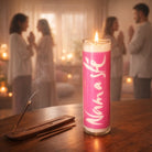 SignKerze „Namaste“ – Duftfreie, vegane Kerze mit spiritueller Botschaft, Zero-Waste, als besondere Geschenkidee im SignShop Tirol online kaufen