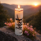 SignKerze „Jetzt Klassik“ – Vegane, duftfreie Kerze mit inspirierender Botschaft, spirituelles Geschenk, Zero-Waste, exklusiv im SignShop Tirol online kaufen