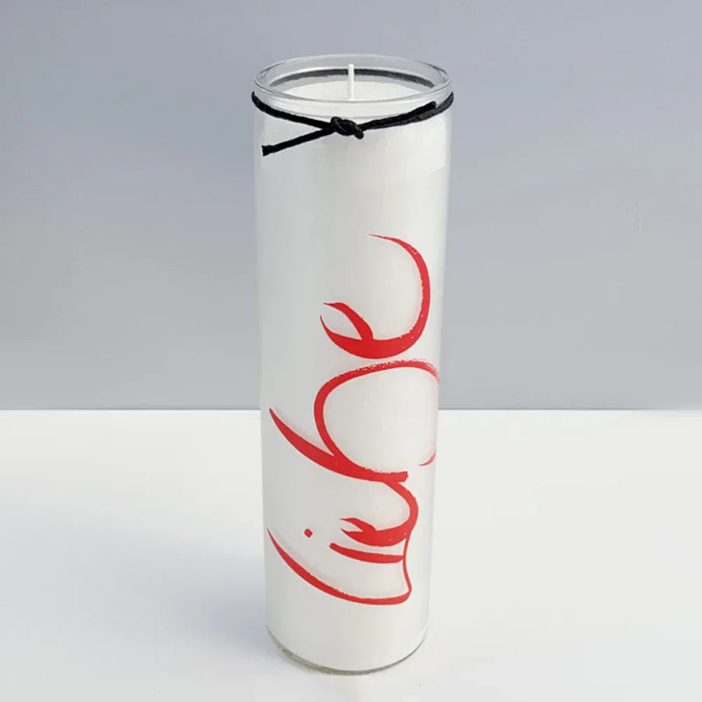 Hochwertiges Kerzen-Set „LIEBE“ + Feuerzeug – Sign by Jwala®, einzigartiges Wohnaccessoire, Geschenk für Licht, Hoffnung und Spiritualität