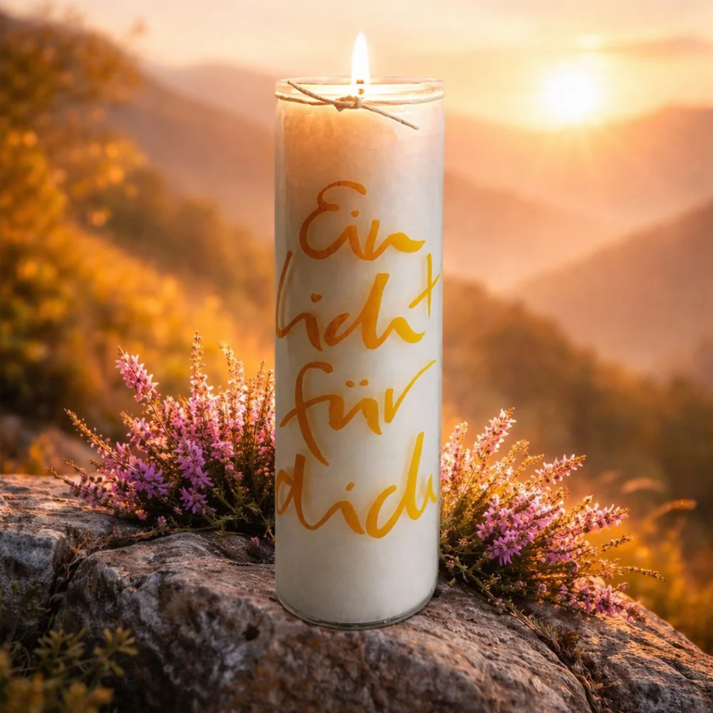 Luxus Duftkerze „Ein Licht für dich“ – Sign by Jwala®, exklusive Kerze, handgegossen aus Tirol, Einzelstück, Premium-Dekoration für dein Wohlfühl-Zuhause