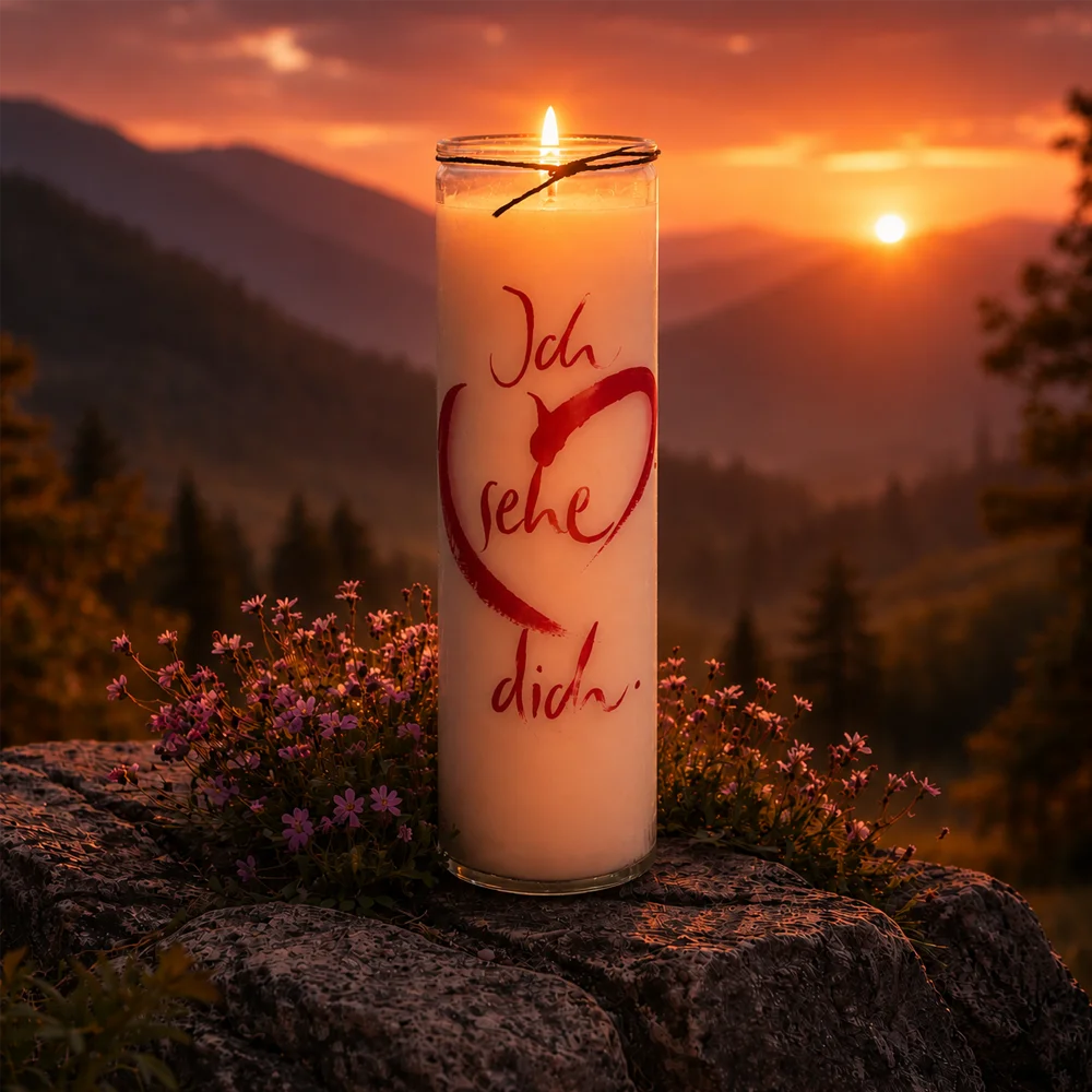 Luxus Duftkerze „Ich sehe dich“ – Sign by Jwala®, exklusive Kerze, handgegossen aus Tirol, Einzelstück, Premium-Dekoration für Ihr Zuhause