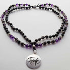 Luxus Mala-Collier Labradorit & Amethyst – Sign by Jwala®, exklusive Meditationskette, liebevoll gefertigt, Premium-Qualität für Klarheit, Frieden und innere Stärke