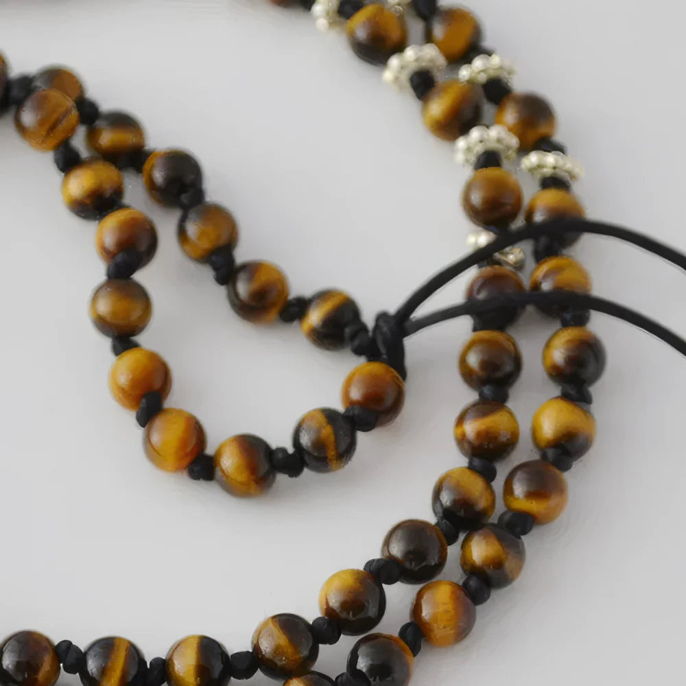 Luxus Mala „Friede“ Tigerauge – Sign by Jwala®, exklusive Meditationskette, liebevoll gefertigt, Premium-Qualität für innere Kraft, Harmonie und positive Energie