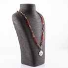 Premium Mala „Freude“ Labradorit/Achat Rot – Sign by Jwala®, edle Handarbeit, Unikat, exklusives Schmuckstück für Meditation, Harmonie und spirituelle Balance