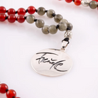 Luxus Mala „Freude“ Labradorit/Achat Rot – Sign by Jwala®, exklusive Meditationskette, liebevoll gefertigt, Premium-Qualität für positive Energie und innere Kraft