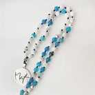 Premium Mala „Mut“ Türkis und Howlith – Sign by Jwala®, edle Handarbeit, Unikat, exklusives Schmuckstück für Balance, Energie und spirituelle Entwicklung