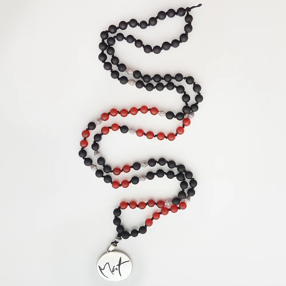 Exklusive Mut-Mala Achat, Labradorit & Jade – handgefertigte Meditationskette, Original von Sign by Jwala®, Limited Edition, hochwertiger Edelsteinschmuck für innere Stärke und Balance