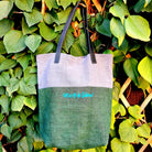Premium Schultertasche „Liebe ist der Schlüssel“ grau-grün – Sign by Jwala®, edle Handarbeit, Unikat, besondere Tragetasche für Alltag, Shopping und besondere Anlässe