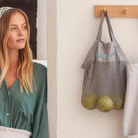 Exklusive Netztasche „Alles ist gut“ – handgefertigte Einkaufstasche aus Bio-Baumwolle, bestickt, Original von Sign by Jwala®, Limited Edition, nachhaltiges und inspirierendes Accessoire