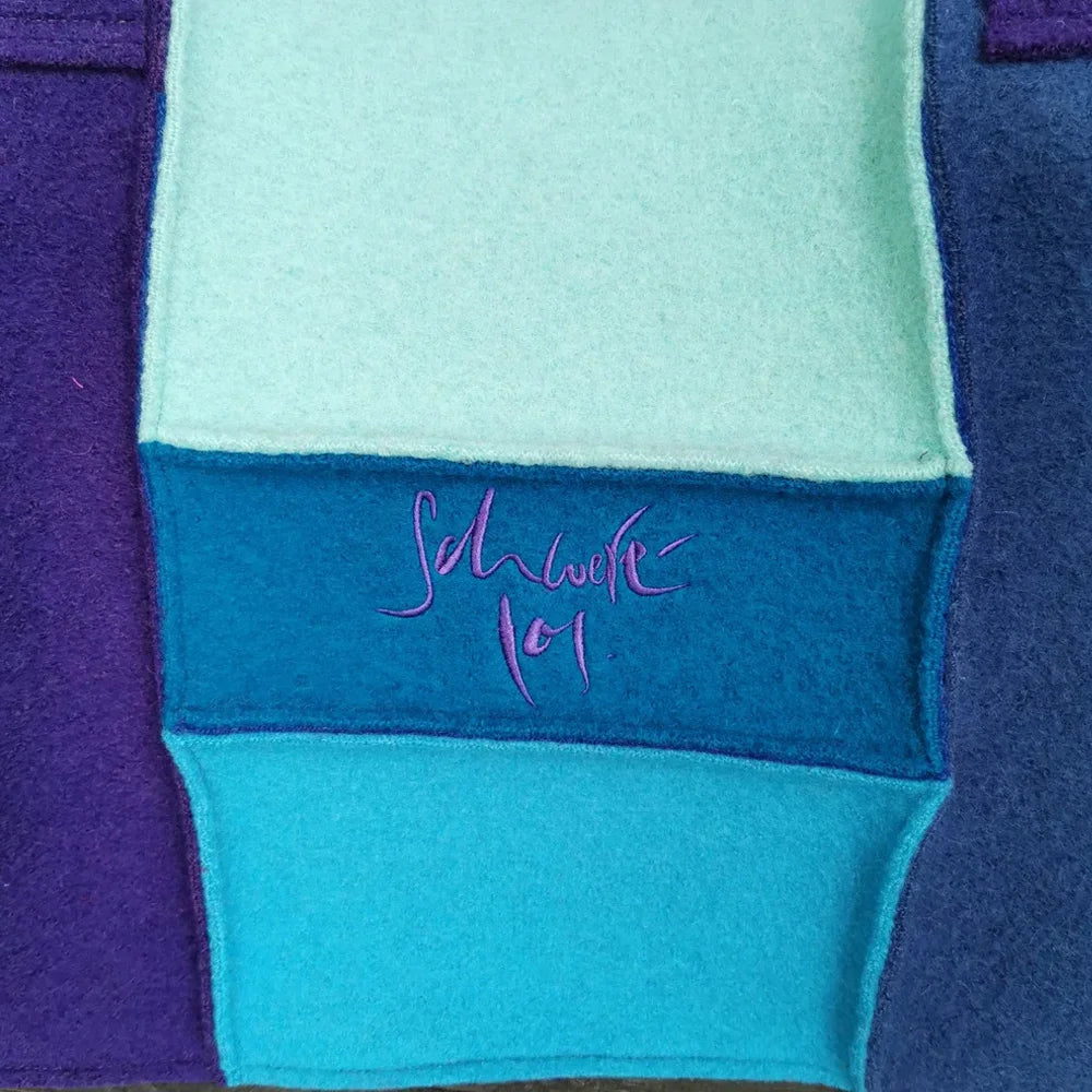 Original Yoga-Shopper „schwerelos“ – SignShop.Tirol, einzigartige Tasche, handgemacht, farblich abgestimmt in Türkis und Violett, wertvolles Accessoire für Alltag und Studio