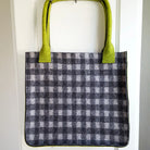 Luxus Shopper „Freude“ Karo Grün – Sign by Jwala®, exklusive Tragetasche, liebevoll gefertigt, Premium-Qualität für Alltag, Schenken und bewussten Lebensstil