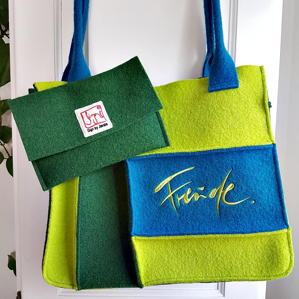 Edler Yoga-Shopper „Freude“ – Sign by Jwala®, handgefertigte Design-Tasche, exklusives Unikat in Premium-Qualität für Yoga, Alltag, Reisen und stilvolle Momente