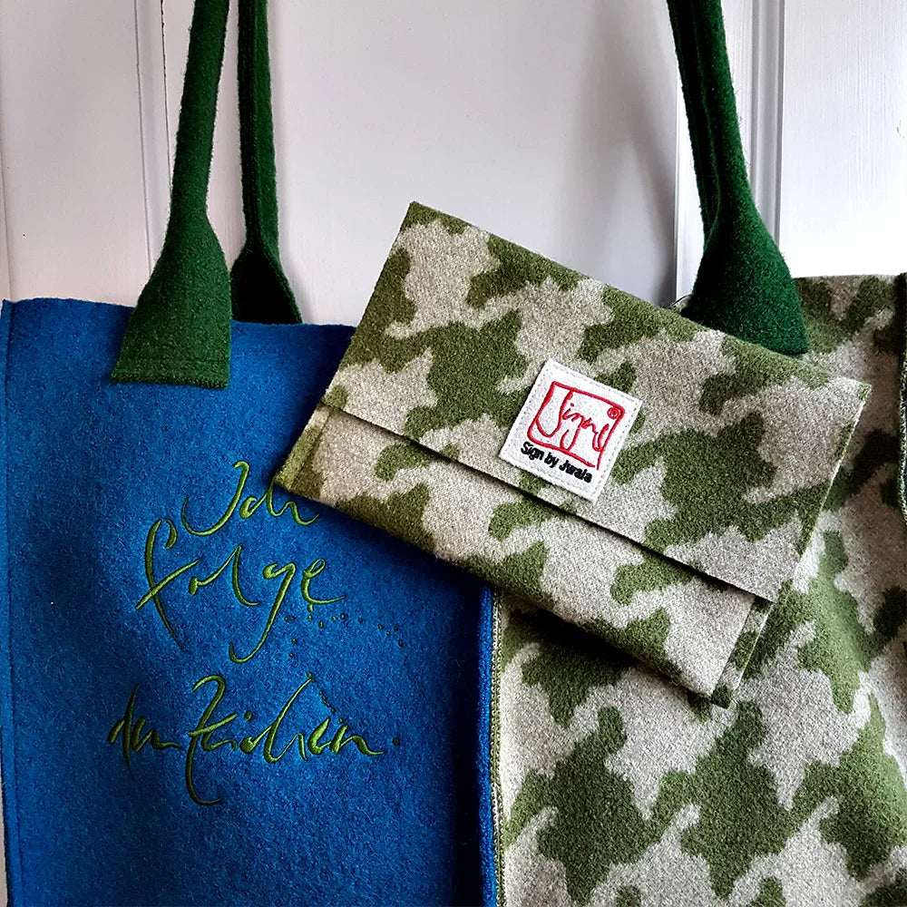 Handgemachter Yoga-Shopper „Ich folge den Zeichen“ – Original von Sign by Jwala®, limitiertes Einzelstück, modische Tasche für Achtsamkeit, Lebensfreude und besondere Erlebnisse