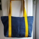 Stilvolle Strandtasche „Mein Herz geht auf“ Bauernleinen – Original von Sign by Jwala®, handgefertigt, Premium-Qualität, exklusive Beach Bag für Strandtage und entspannte Ausflüge