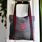 Exklusive Schultertasche „Ich bin getragen“ – handgefertigter Shopper aus Bauernleinen, Original von Sign by Jwala®, Limited Edition, stilvolles Unikat für Alltag und Freizeit