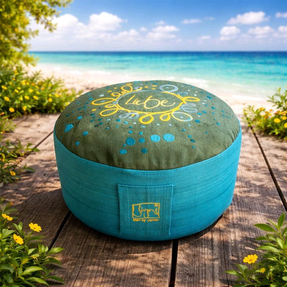 MediKissen Bauernleinen Liebe Ornament online kaufen – handgefertigtes Meditationskissen, sicher bestellen im SignShop Tirol