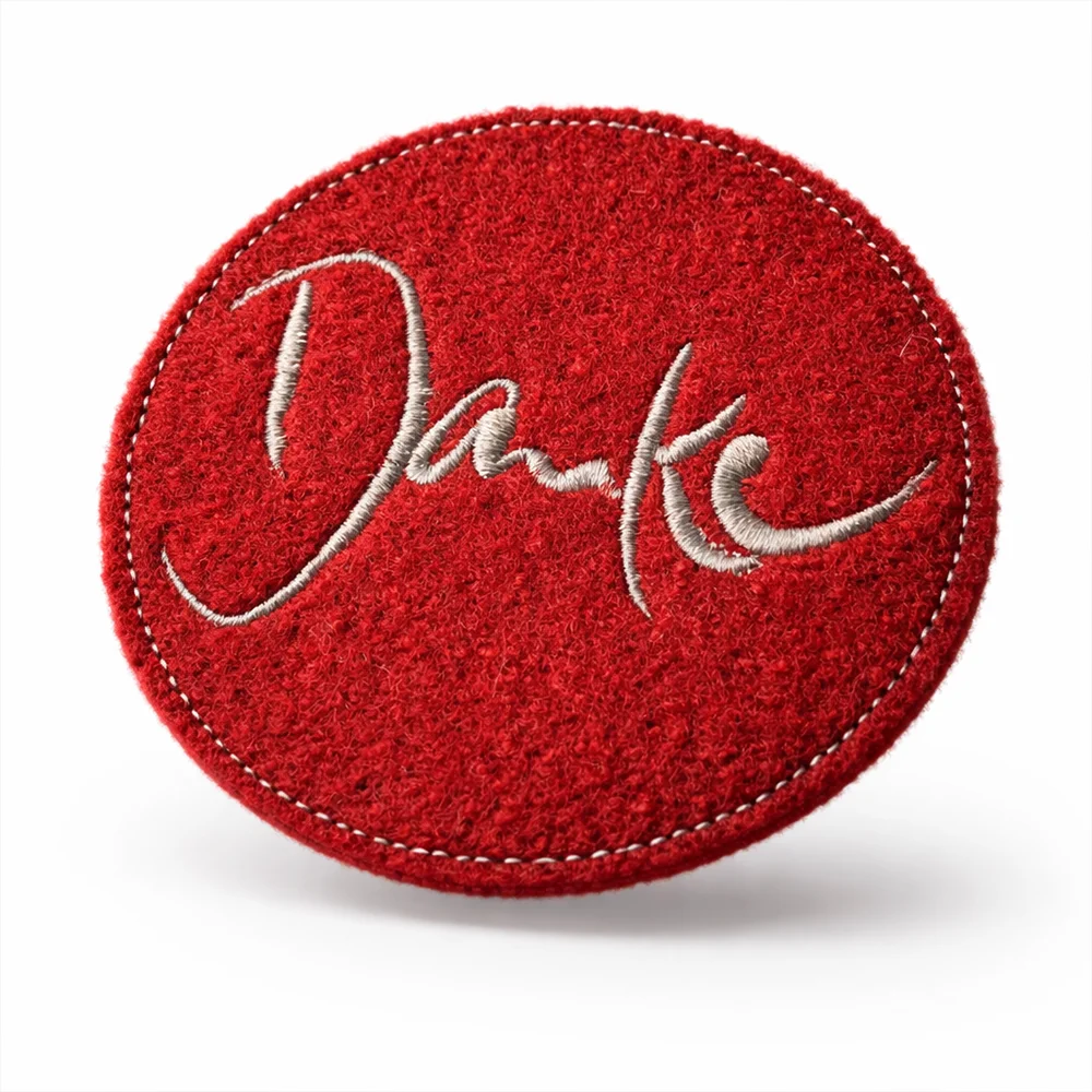 Handgemachter Glasuntersetzer Danke rot – limitierte Edition sicher im SignShop Tirol online bestellen