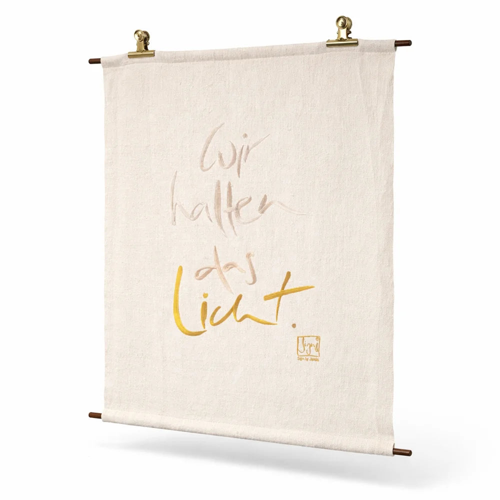 Handgemachter Haussegen „Wir halten das Licht“ – Original von Sign by Jwala®, limitierte Auflage, inspirierender Wandschmuck, wertvolles Geschenk für Schutz und Harmonie