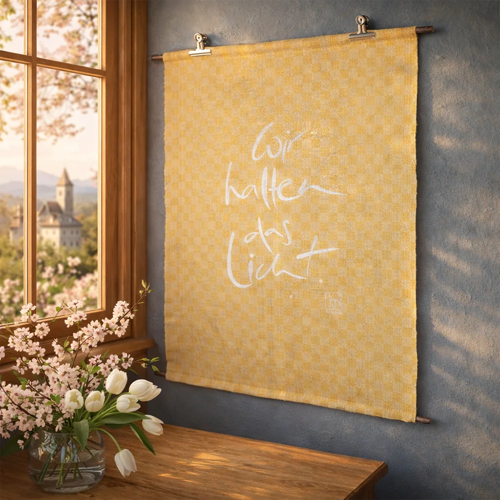 Sign-Haussegen „Wir halten das Licht“ online kaufen – spiritueller Wandschmuck, sicher bestellen im SignShop Tirol