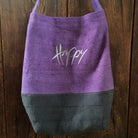 Handgemachter Shopper „Happy“ Bauernleinen – Original von Sign by Jwala®, limitiertes Einzelstück, modische Tragetasche für Inspiration, Lebensfreude und Individualität