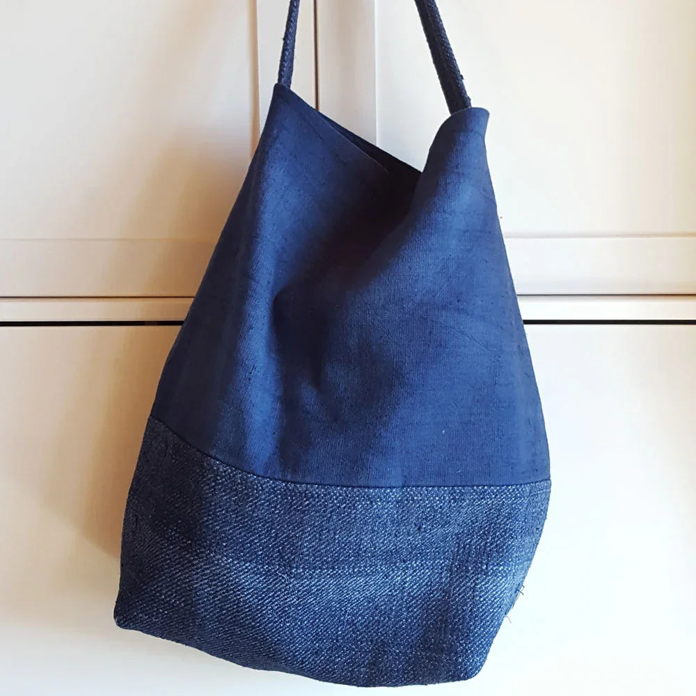 Design Shopper „Connected“ Bauernleinen – Sign by Jwala®, Limited Edition, hochwertiges Unikat, geräumige Tasche für Alltag, Arbeit und besondere Anlässe