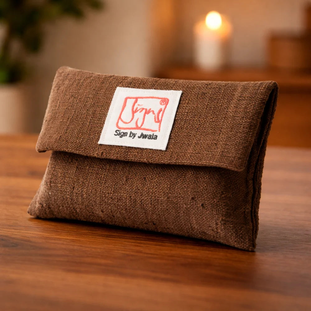 Hochwertiges Orakelkarten-Set „Fingerzeige“ Braun/Orange – Inspirierende Karten in exklusiver Bauernleinen-Tasche als Geschenkidee online im SignShop Tirol bestellen