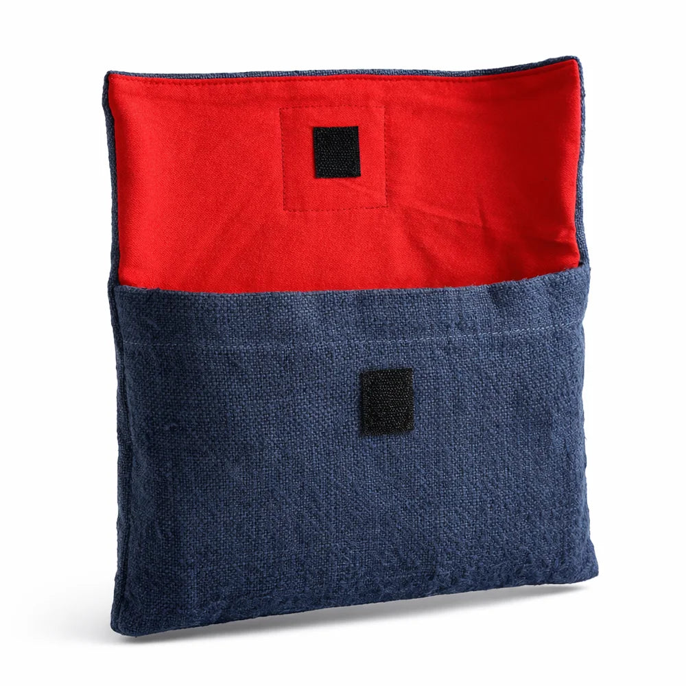 Premium SignKarten-Set „Fingerzeige“ Blau/Batik mit rotem Futter – exklusive Bauernleinen-Tasche, jetzt sicher im SignShop Tirol online kaufen