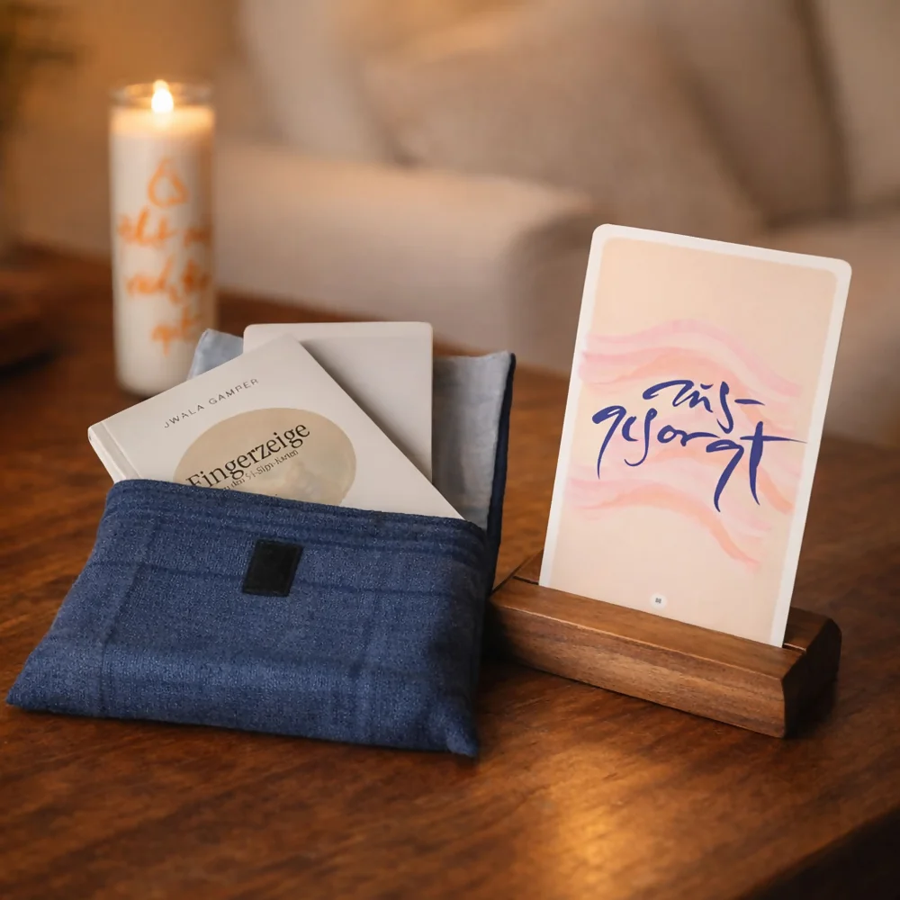 Spirituelles Karten-Set „dunkelblau-nuss“ – Besondere SignKarten für Selbstreflexion und bewusste Lebensgestaltung online im SignShop Tirol kaufen