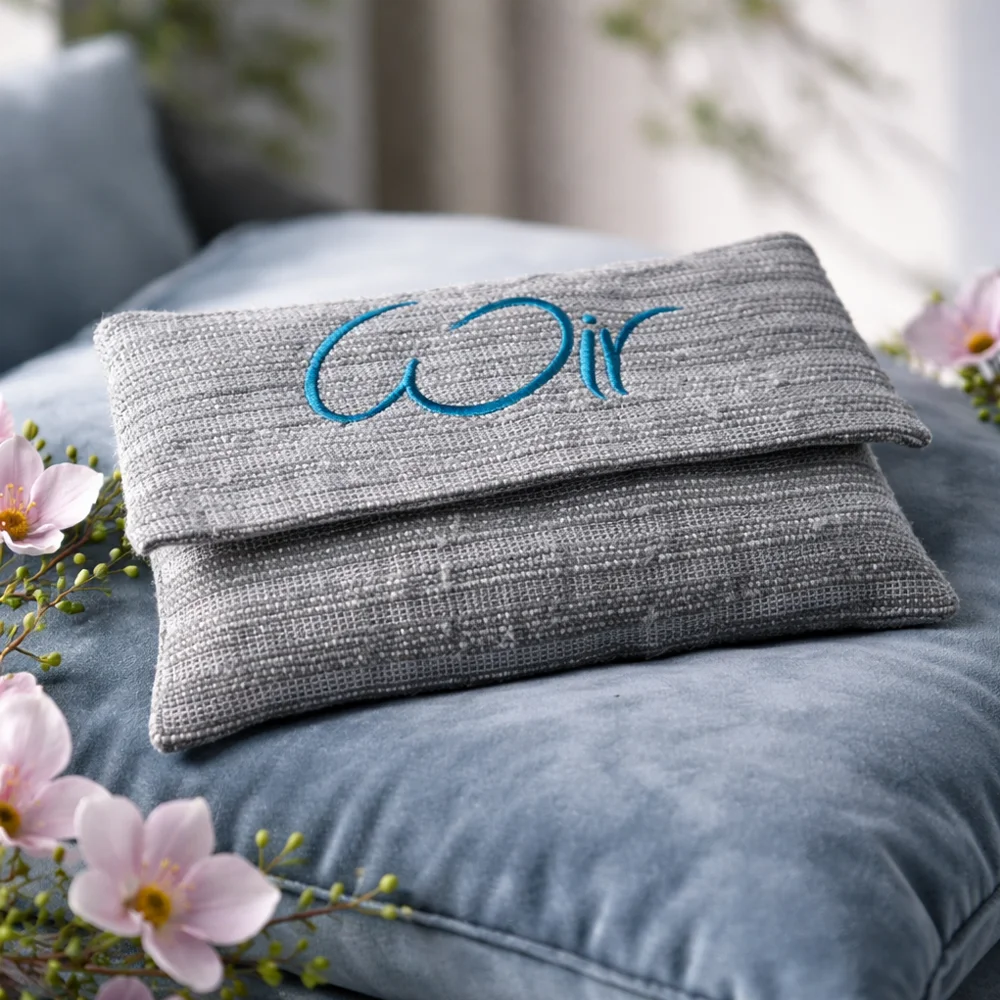 WIR-Karten-Set mit Bauernleinentasche grau/gestreift online kaufen – exklusives Beziehungskarten-Set, sicher bestellen im SignShop Tirol