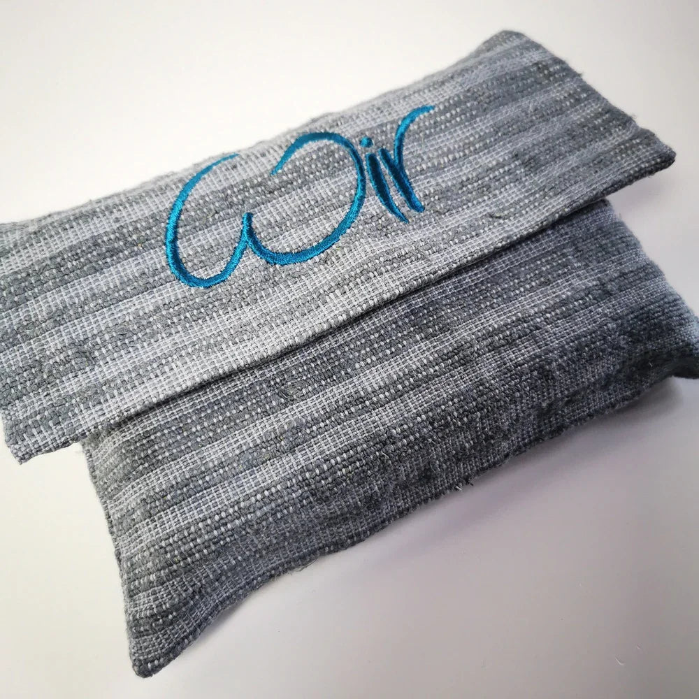 WIR-Karten-Set und grau gestreifte Bauernleinentasche kaufen – limitiertes Geschenkset, sicher im SignShop Tirol