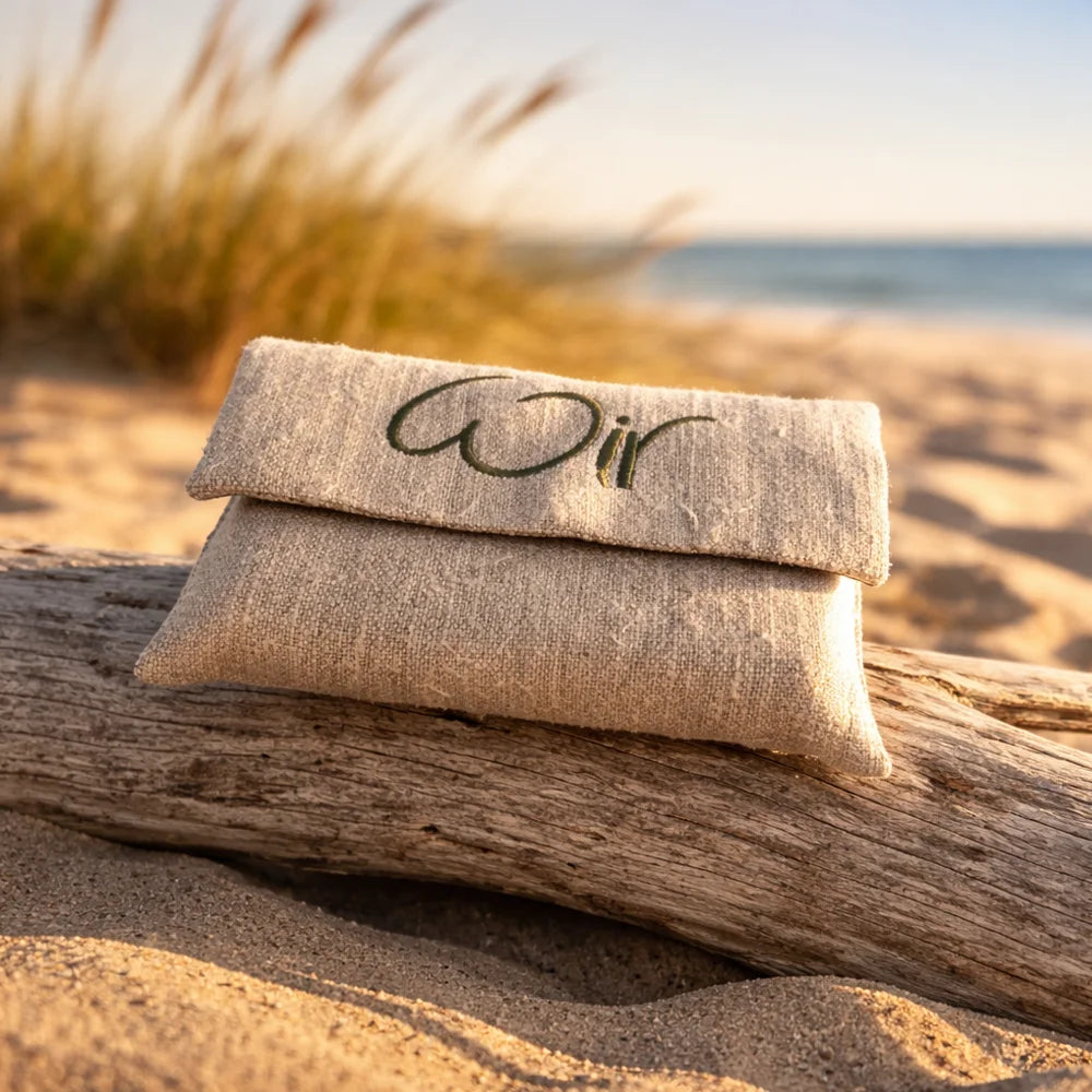 Hochwertiges WIR-Karten-Set mit limitierter Bauernleinen-Tasche, Natur & Olivgrün – sichere Online-Bestellung im SignShop Tirol