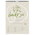 NeuLand Jahreskalender 2027 Kalenderblatt November mit grünem Schriftzug das Sign Ich Bin Dankbar und inspirierendem Text zum Thema Dankbarkeit