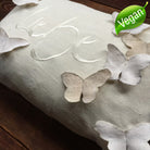 Bauernleinen Zirbenkissen "Liebe" Schmetterling