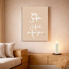 Inspirierende Leinwand „Leere Seiten. Einfach anfangen.“ – Sign by Jwala® Original, Limited Edition, hochwertige Kunst aus Tirol, Fingerzeige Karte als Impuls für Mut und Inspiration