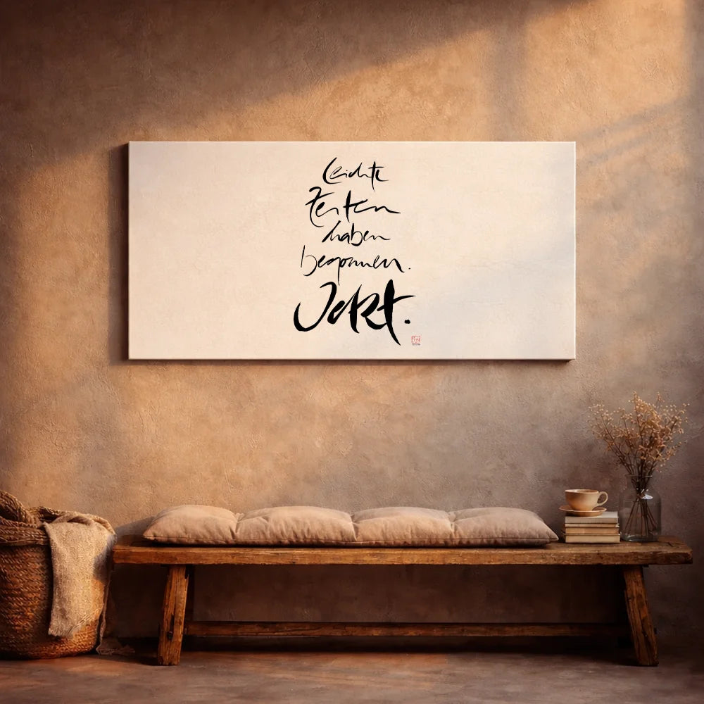 Exklusive Leinwand „Leichte Zeiten haben begonnen. Jetzt“ – Originaldruck von Sign by Jwala®, handgefertigte Wandkunst aus Tirol, Limited Edition