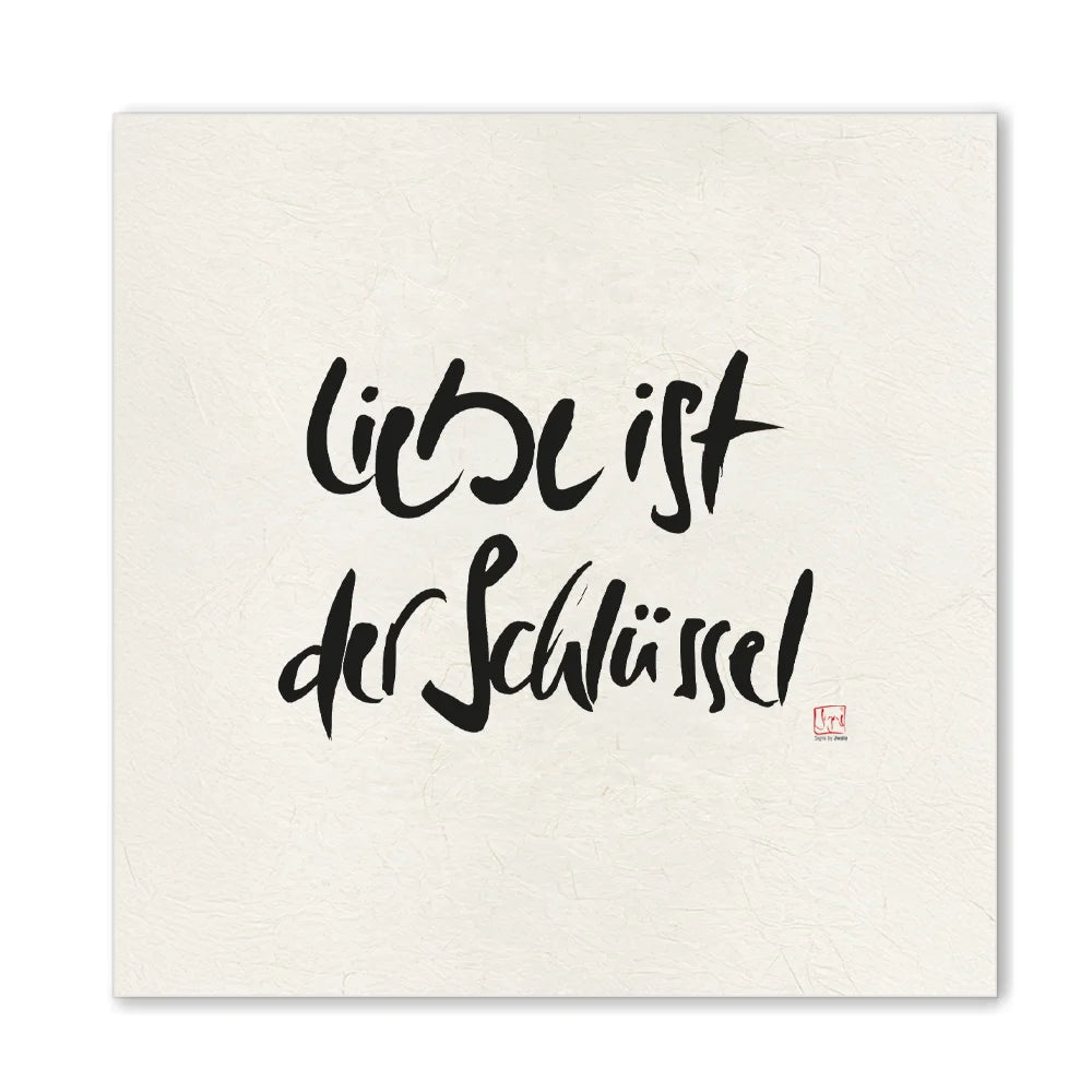 Luxus Leinwanddruck „Liebe ist der Schlüssel“ – Sign by Jwala®, exklusive Deko, liebevoll gefertigt, Einzelstück aus Tirol, Premium-Kunst für dein Zuhause