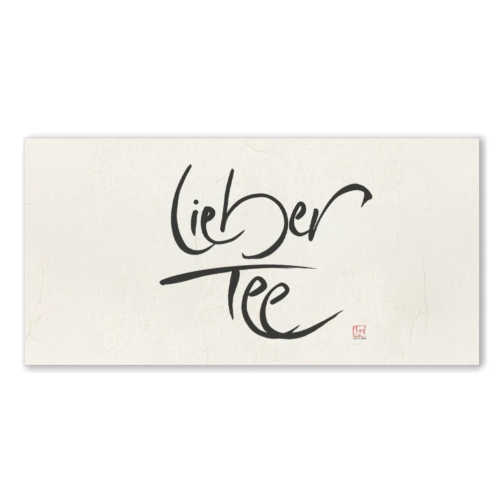 Luxus Leinwanddruck „Lieber Tee“ – Sign by Jwala®, exklusive Deko, liebevoll gefertigt, Einzelstück aus Tirol, Premium-Kunst für dein Zuhause