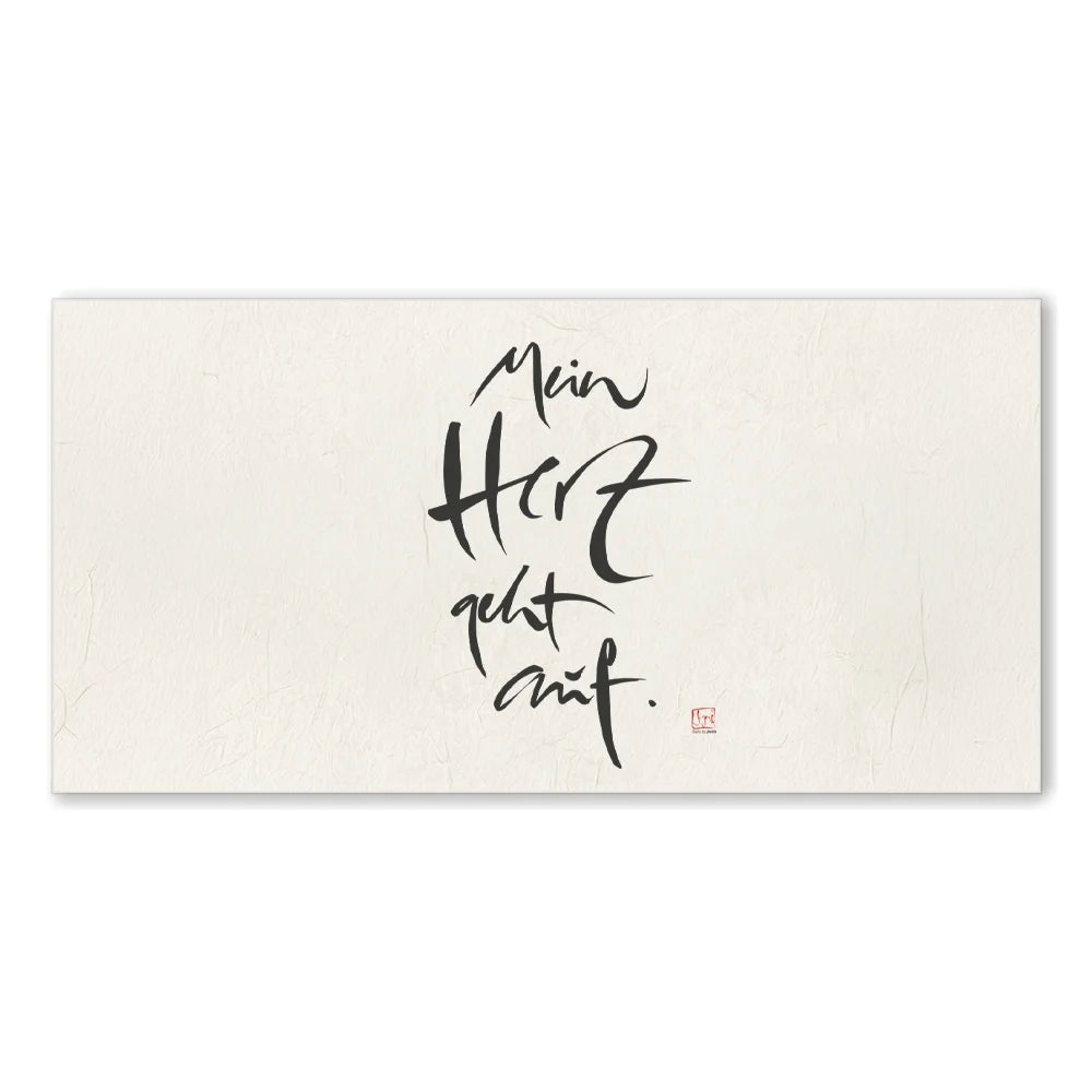 Inspirierendes Leinwandbild „Mein Herz geht auf“ – Sign by Jwala® Original, Limited Edition, hochwertige Kunst aus Tirol, Motivation für Achtsamkeit und Verbundenheit