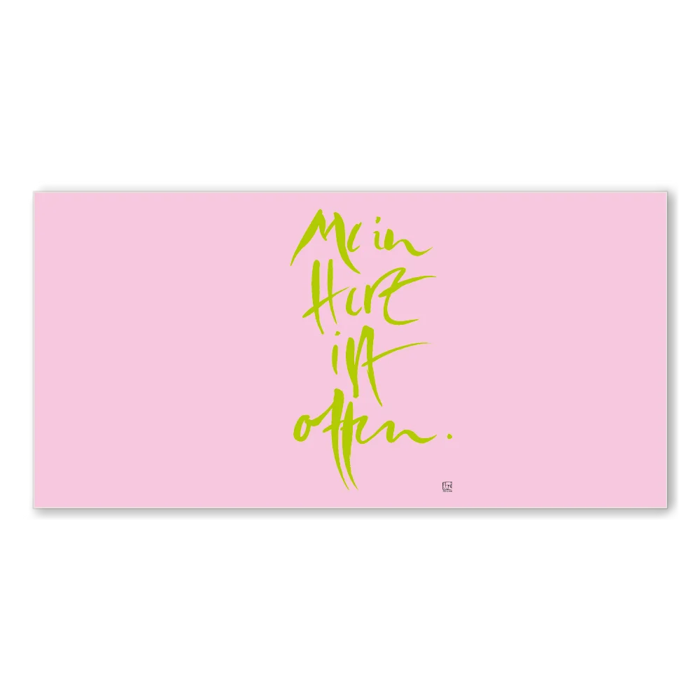 Premium Wandbild „Mein Herz ist offen.“ – Sign by Jwala® Originaldruck mit Fingerzeige Karte, hochwertige Leinwand, spirituelle Kunst, Unikat aus Tirol