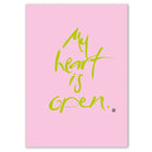 Premium Wandbild „My heart is open.“ – Sign by Jwala® Originaldruck mit Fingerzeige Karte, hochwertige Leinwand, spirituelle Kunst, Unikat aus Tirol