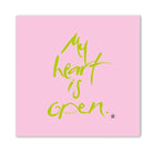 Luxus Leinwanddruck „My heart is open.“ – Sign by Jwala® mit Fingerzeige Karte, exklusive Deko, liebevoll gefertigt, Einzelstück aus Tirol