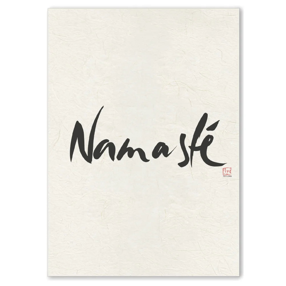 Inspirierendes Leinwandbild „Namasté“ – Sign by Jwala® Original, Limited Edition, hochwertige Kunst aus Tirol, Motivation für Yoga, Frieden und innere Balance