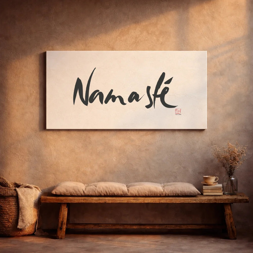 Exklusive Leinwand „Namasté“ – Originaldruck von Sign by Jwala®, handgefertigte Wandkunst aus Tirol, Limited Edition, einzigartiges Kunstwerk