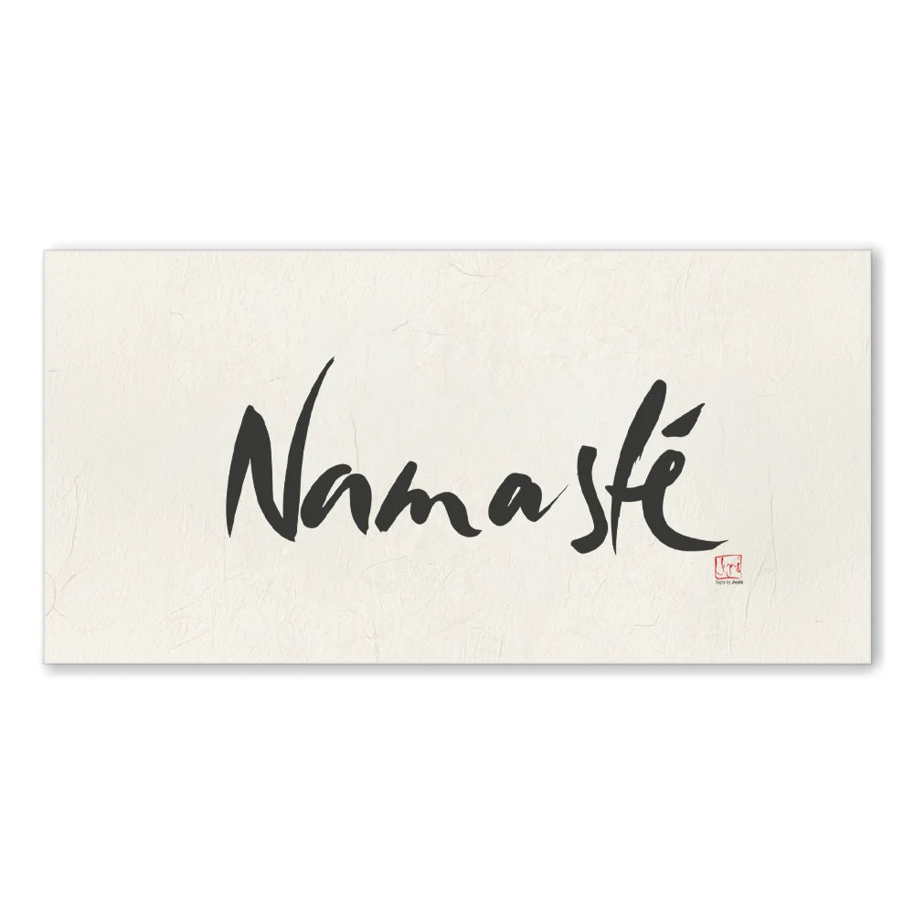 Premium Wandbild „Namasté“ – Sign by Jwala® Originaldruck, hochwertige Leinwand, spirituelle Kunst, Unikat aus Tirol, exklusives Wohnaccessoire